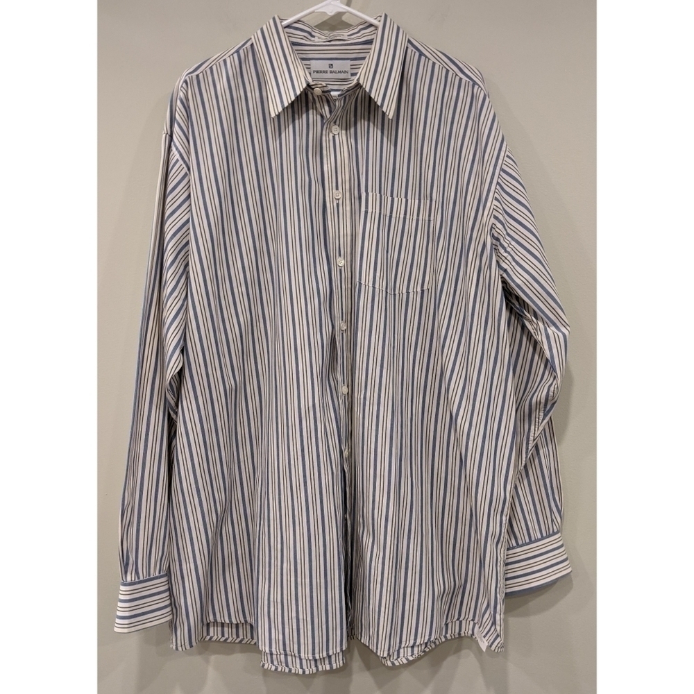 Pierre Balmain Striped Long Sleeve Button Down